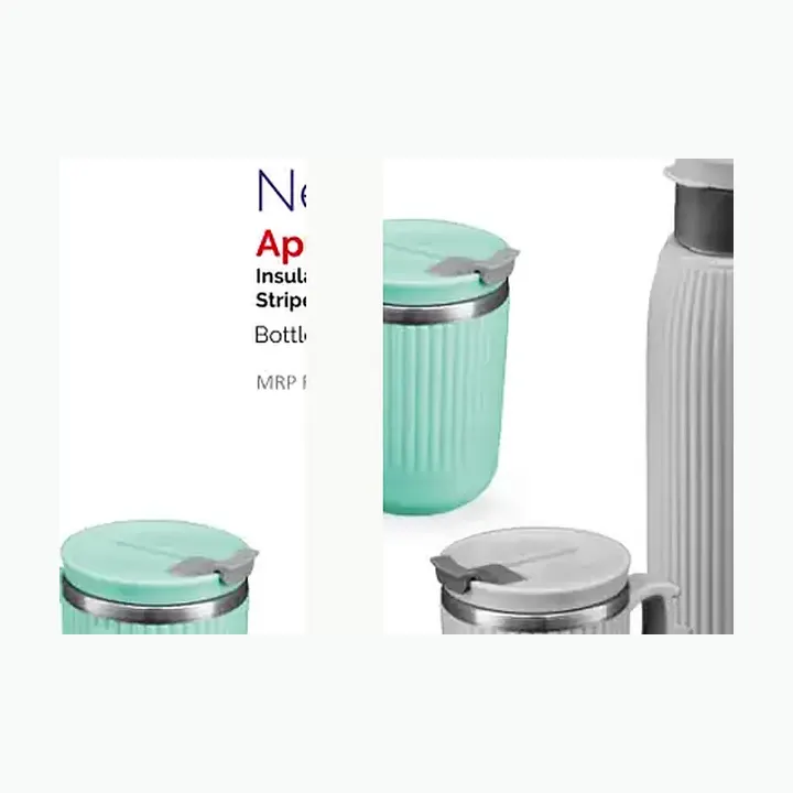 Apple Set — Striped Bottle & Flip Top Mug alternate view