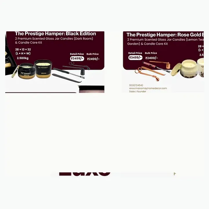 candle sets presented in elegant luxury gift boxes. detail