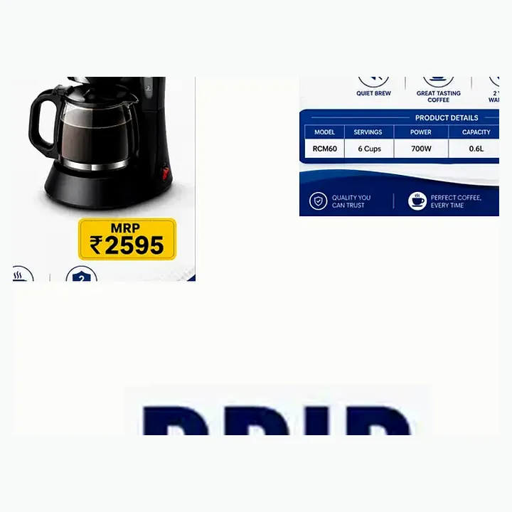 RCM60 — DRIP COFFEE MAKER (600w) detail