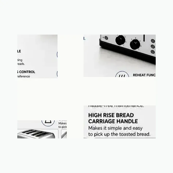 N 18790 — 4 SLICE STEEL TOASTER ( 1250 - 1500 w ) alternate view