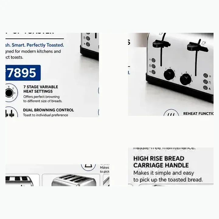 N 18790 — 4 SLICE STEEL TOASTER ( 1250 - 1500 w ) detail