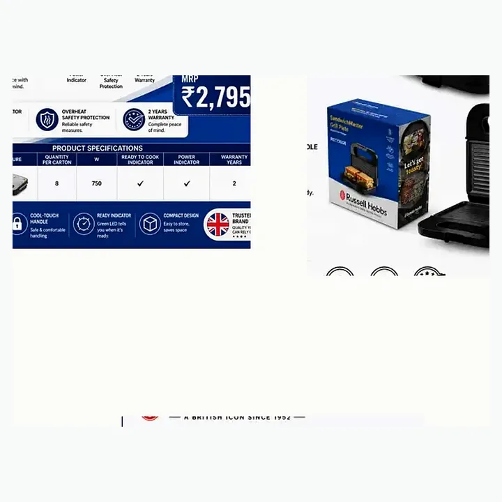 Rst 750 Gr — Grill Sandwich Toster (750 W) detail