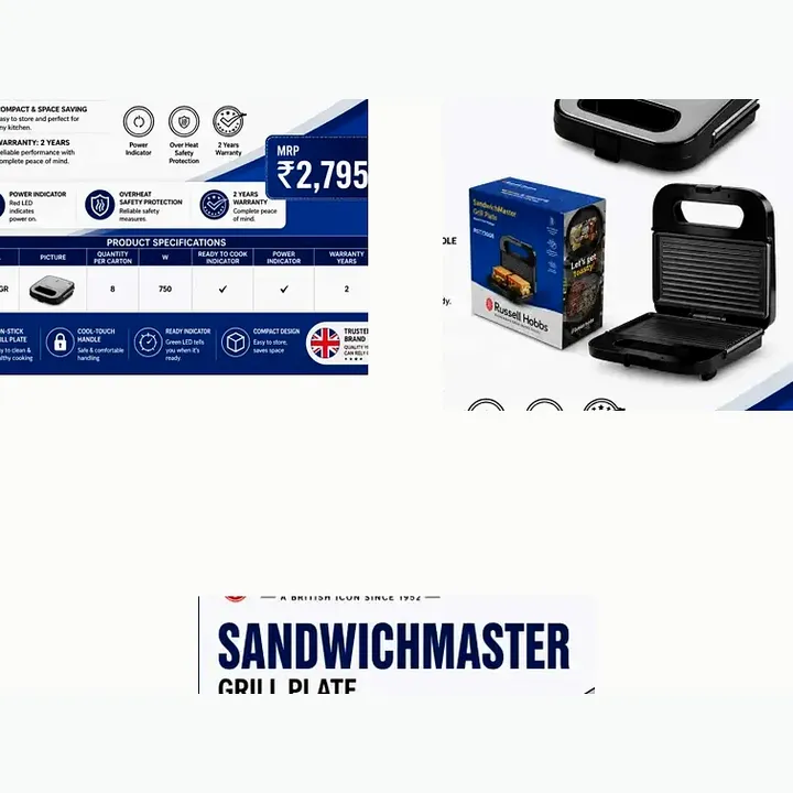 Rst 750 Gr — Grill Sandwich Toster (750 W)