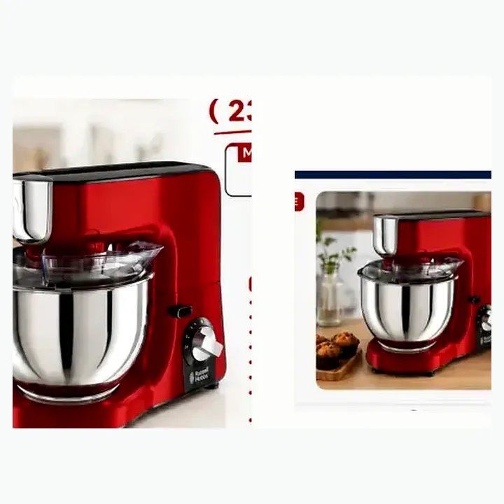 23480-56 — RED COLOUR 1000 W / 5 L SS Bowl , 1.5L Glass Blending Jug detail