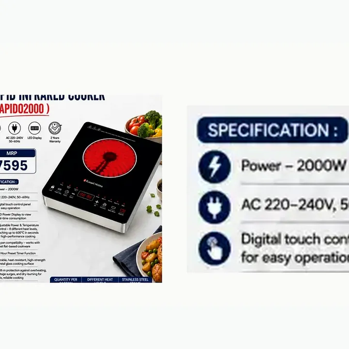 RAPIDO2000 (new) — INFRARED (2000W),LED DISPLAY ,TOUCH CONTROL