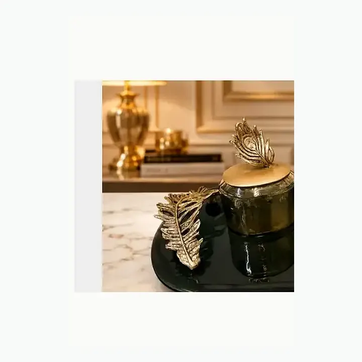 Decorative Jar Set with Leaf Tray detail