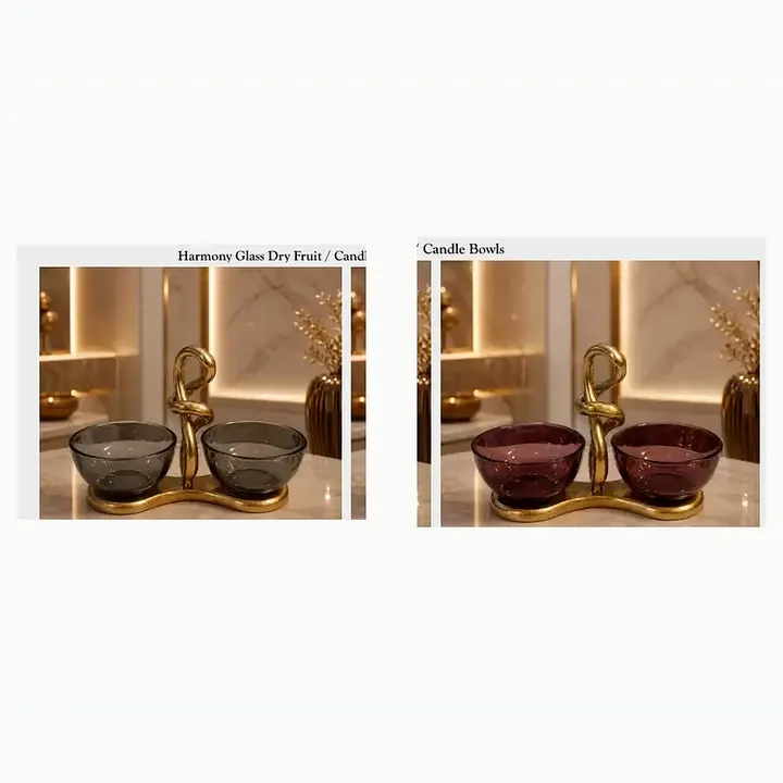 Harmony Glass Dry Fruit / Candle Bowls