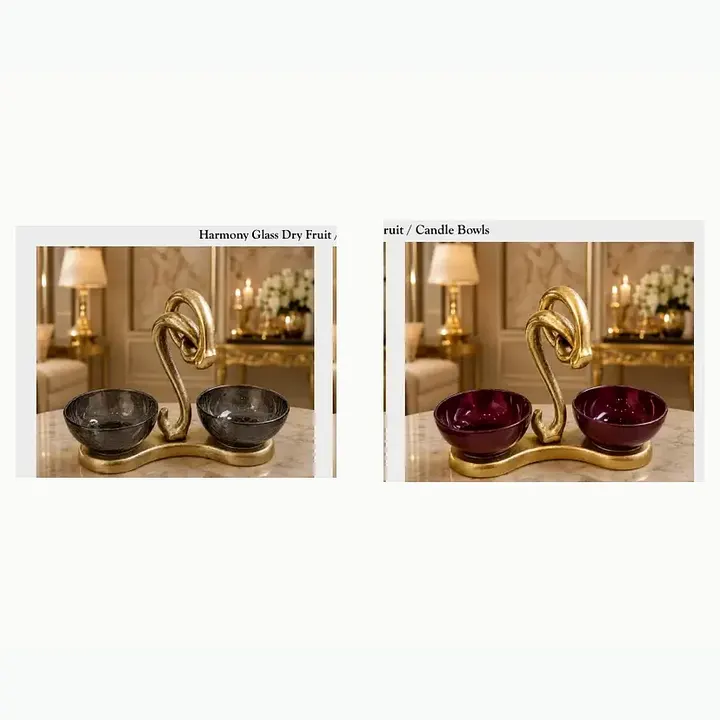 Harmony Glass Dry Fruit / Candle Bowls