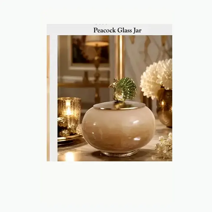 Peacock Glass Jar alternate view