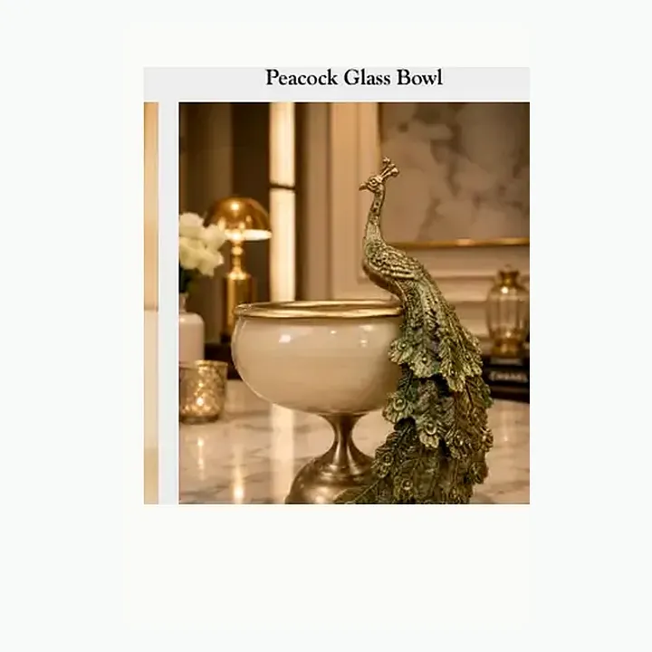Peacock Glass Bowl alternate view