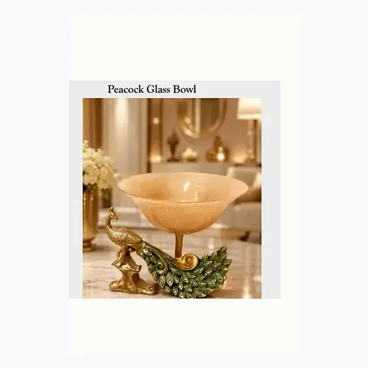 Peacock Glass Bowl detail
