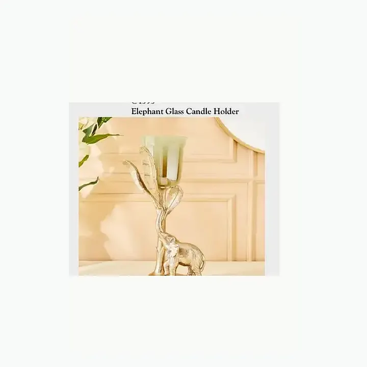 Elephant Glass Candle Holder detail