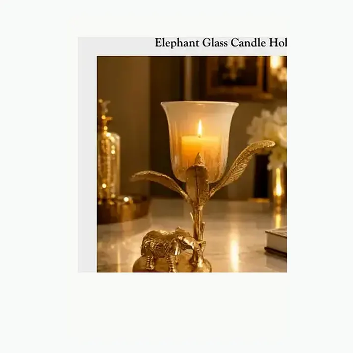 Elephant Glass Candle Holder alternate view