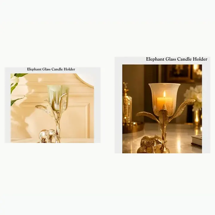 Elephant Glass Candle Holder
