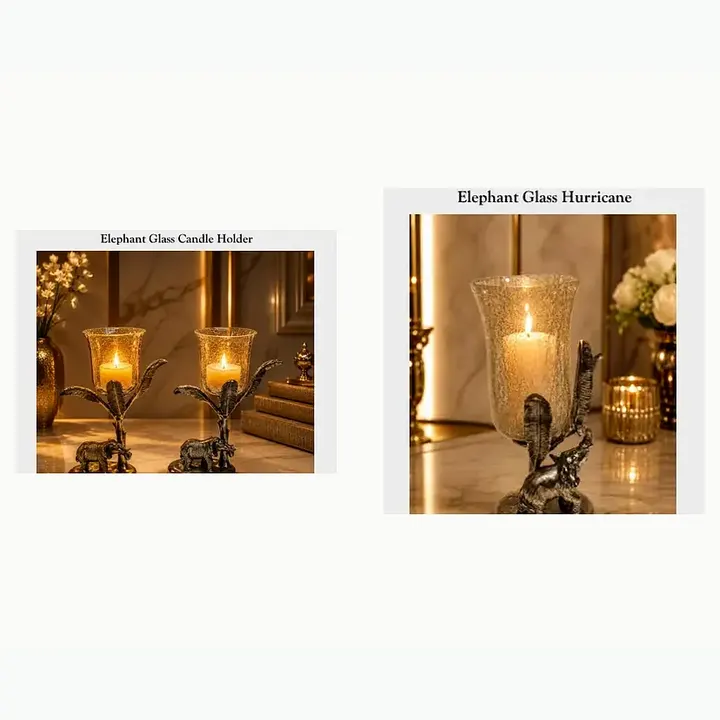 Elephant Glass Candle Holder