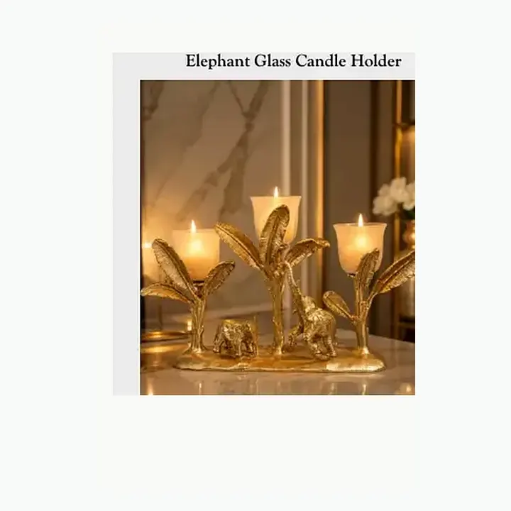Elephant Glass Candle Holder alternate view