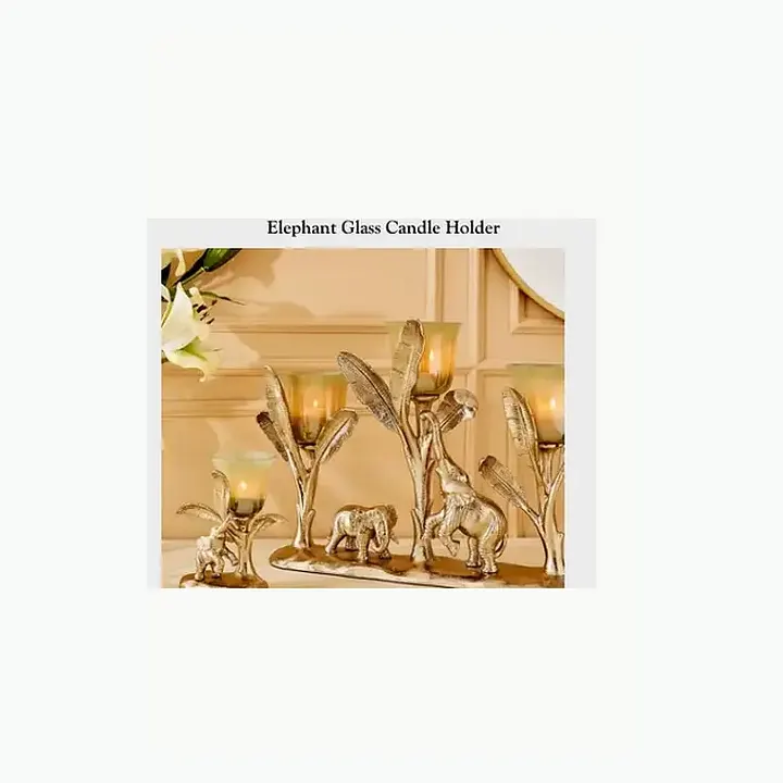Elephant Glass Candle Holder detail