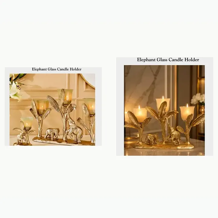 Elephant Glass Candle Holder