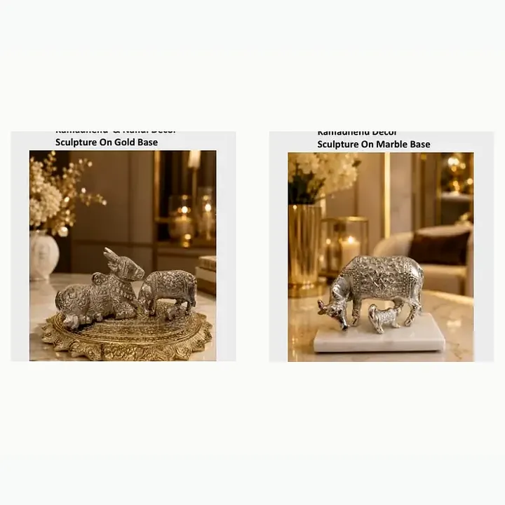 Kamadhenu & Nandi Décor Sculptures