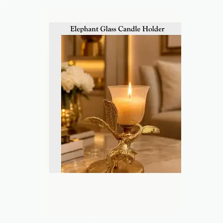 Elephant Glass Candle Holder alternate view