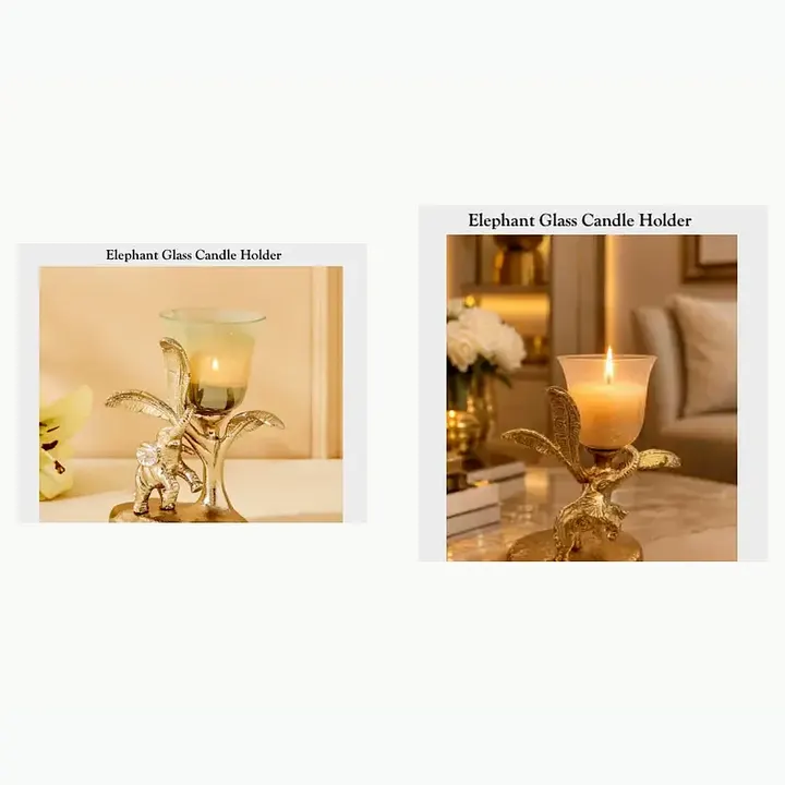 Elephant Glass Candle Holder