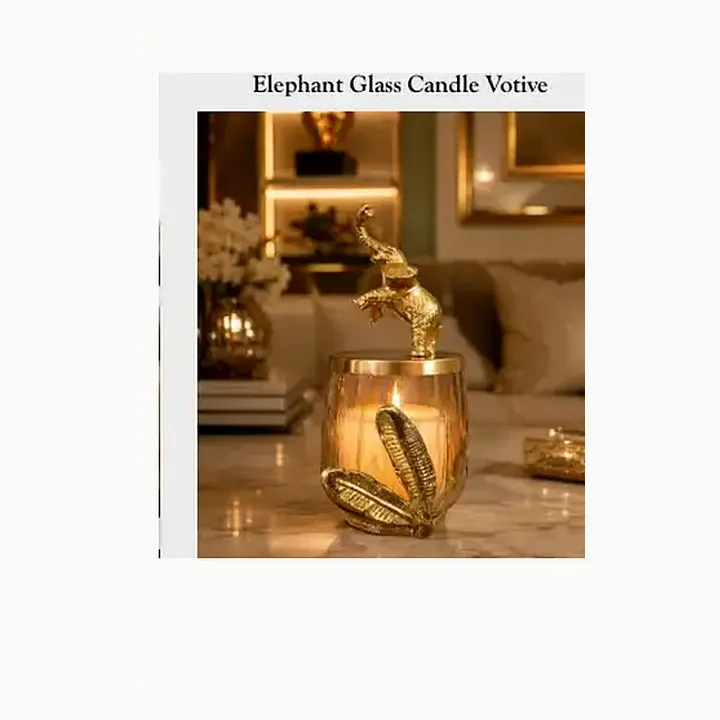 Elephant Glass Candle Votive alternate view