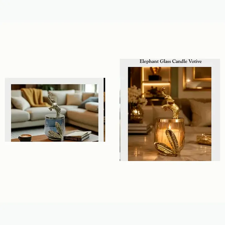 Elephant Glass Candle Votive