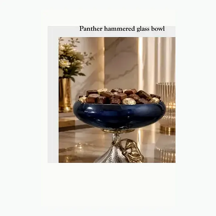 Panther hammered glass bowl alternate view