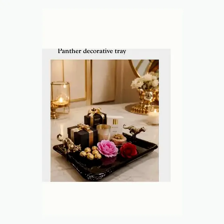Panther decorative tray detail