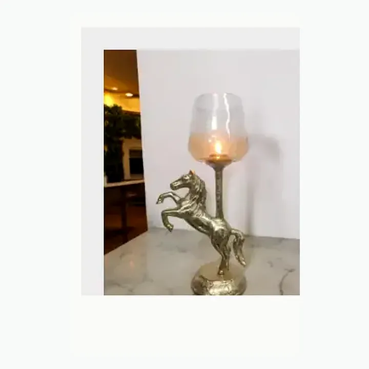 Horse Décor Glass Candle Holder alternate view