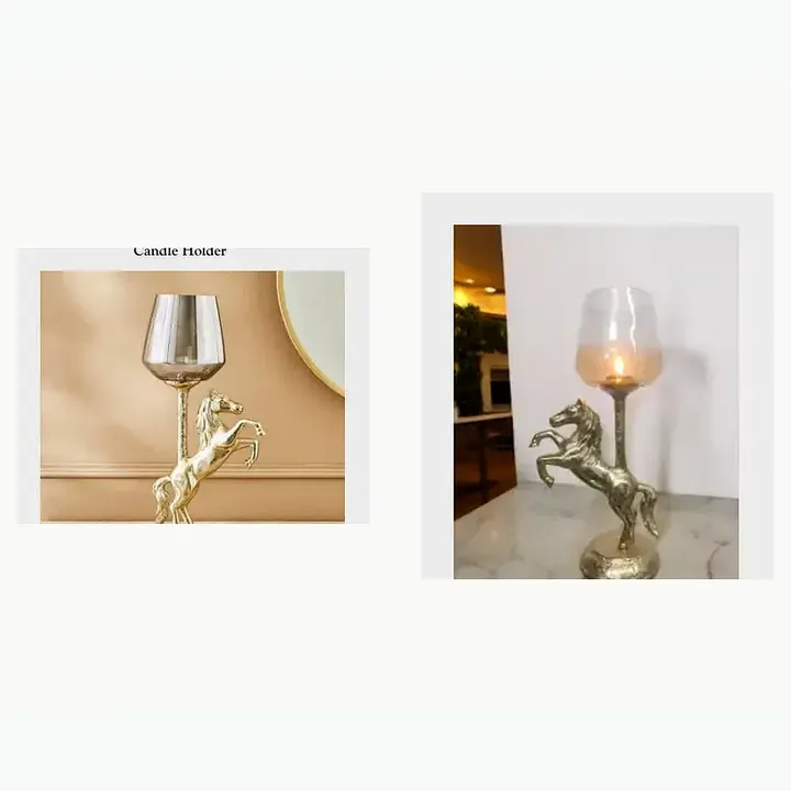 Horse Décor Glass Candle Holder