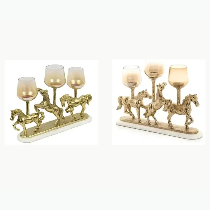 Horse Décor Glass Candle Holder