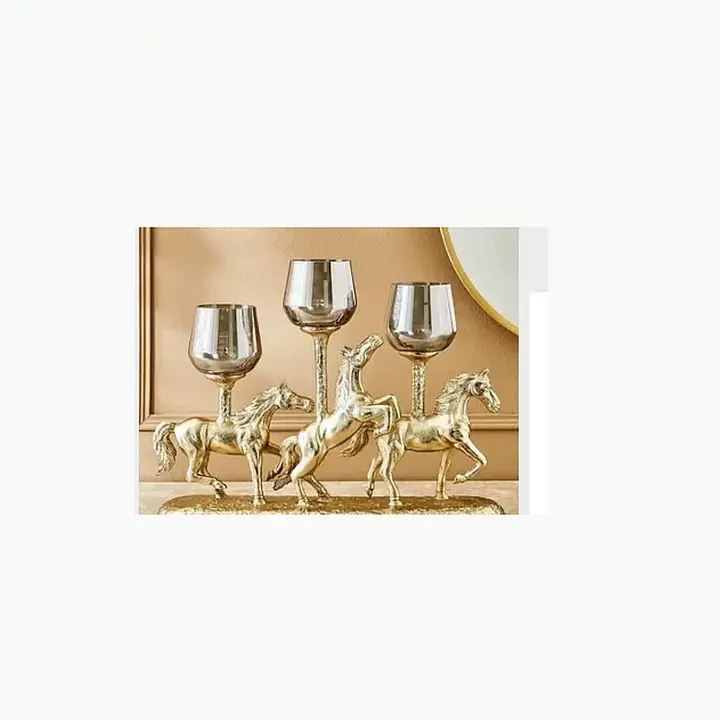 Horse Décor Glass Candle Holder detail