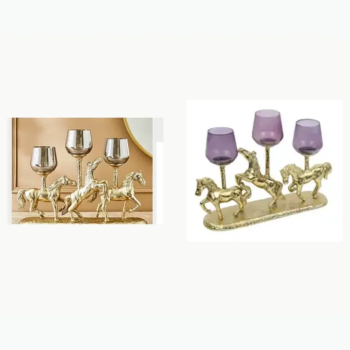 Horse Décor Glass Candle Holder