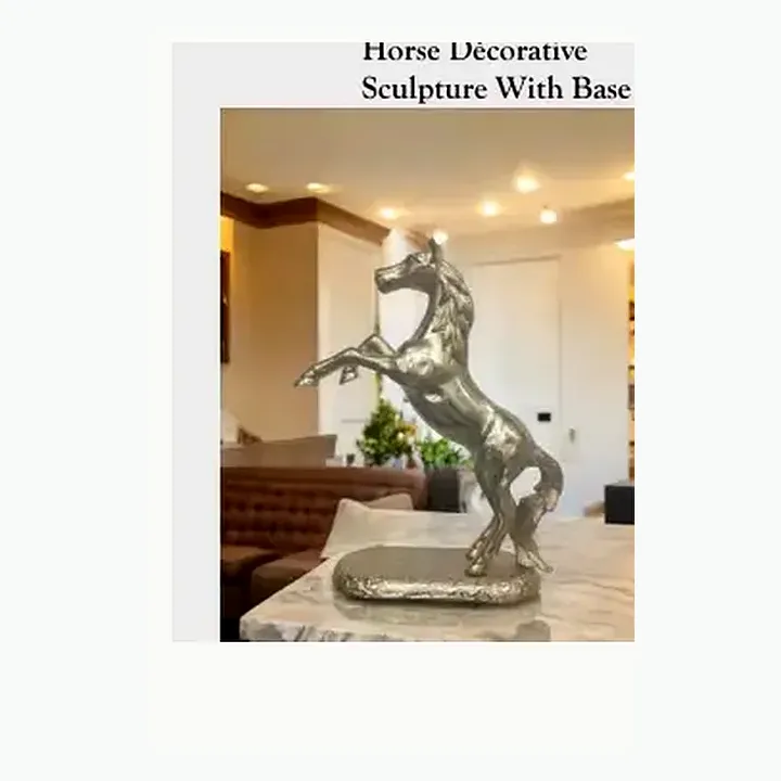 #6198 9X4.5X13.75 @1390 Horse Décorative Sculpture With Base alternate view