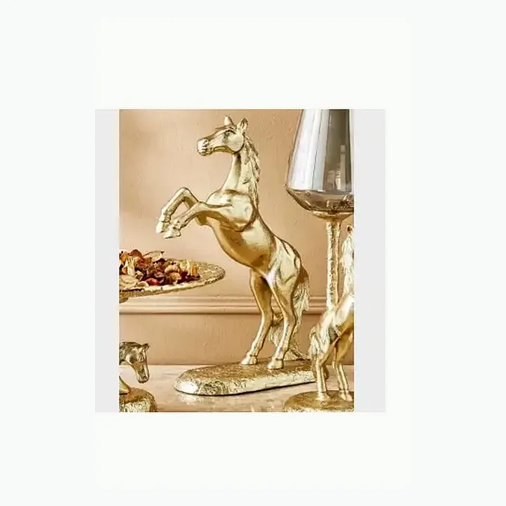 #6198 9X4.5X13.75 @1390 Horse Décorative Sculpture With Base detail