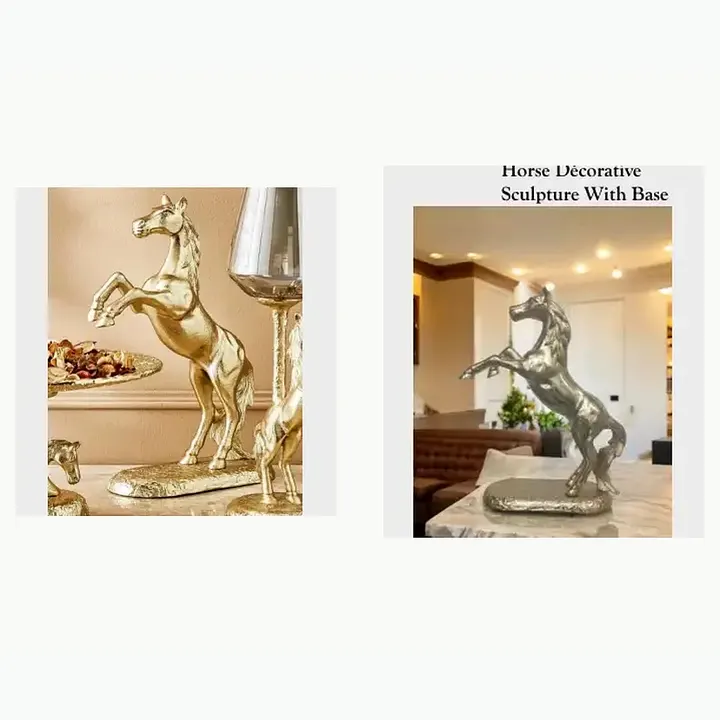 #6198 9X4.5X13.75 @1390 Horse Décorative Sculpture With Base