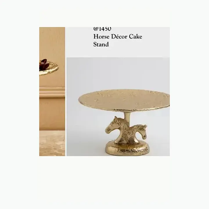 #6192 12X12X6.5 @1450 Horse Décor Cake Stand alternate view