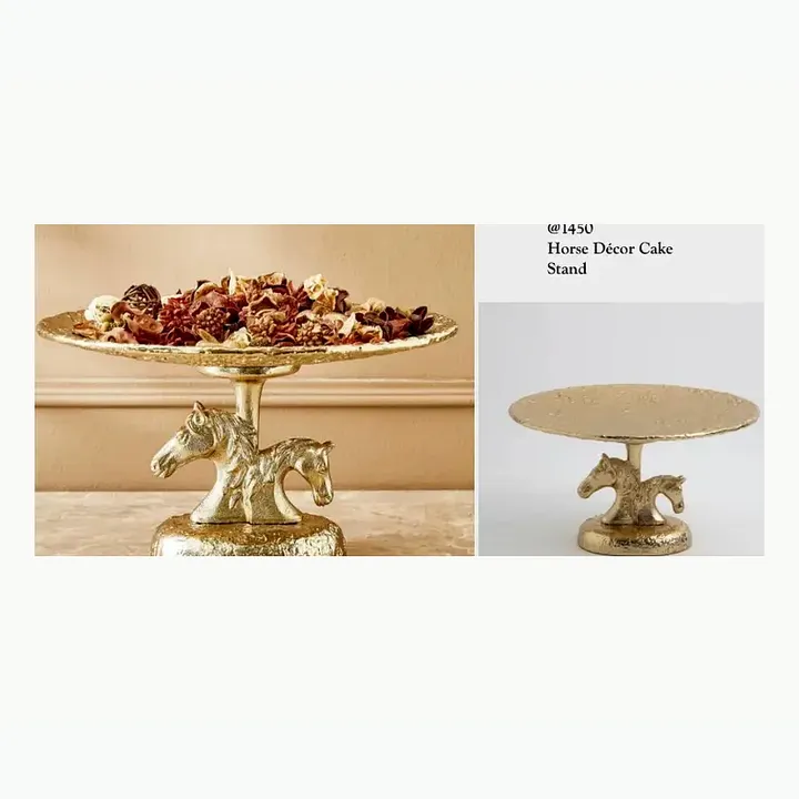 #6192 12X12X6.5 @1450 Horse Décor Cake Stand