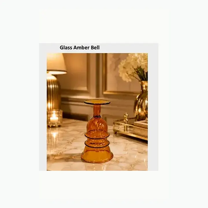 #6553 2x5 @260 Glass Amber Bell #6553 2.25x7 @260 Ganesh Jee, Glass Bell detail