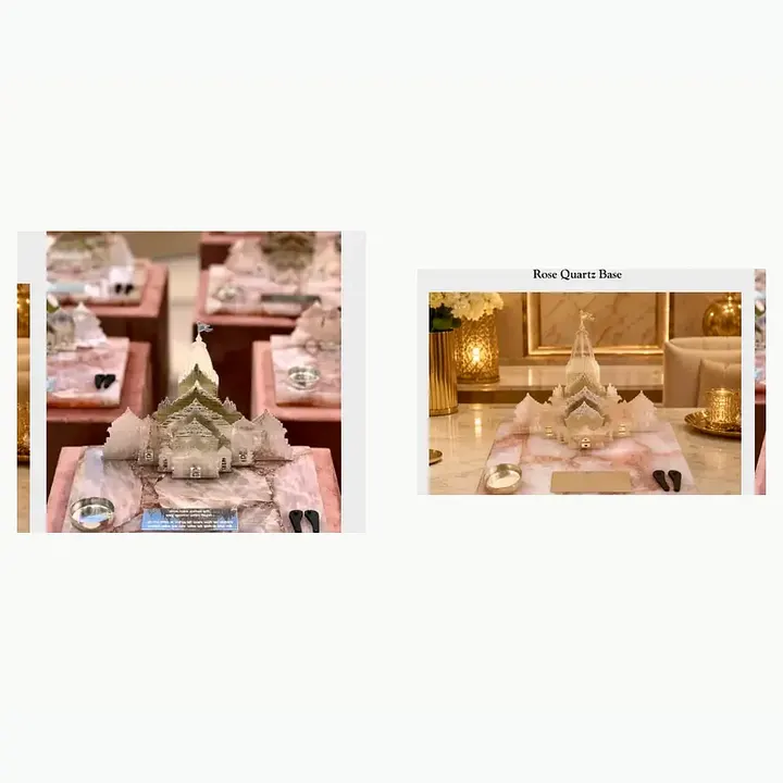 #6297 11X7X8 @1990 Ram Darbar With Rose Quartz Base