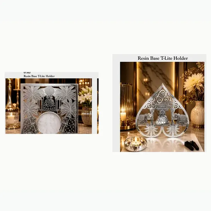 #6565 4x4x1 @360 Resin Base T-Lite Holder #6563 5x5x1 @400 Resin Base T-Lite Holder