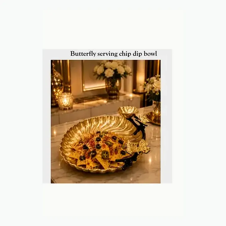 Butterfly serving chip dip bowl detail
