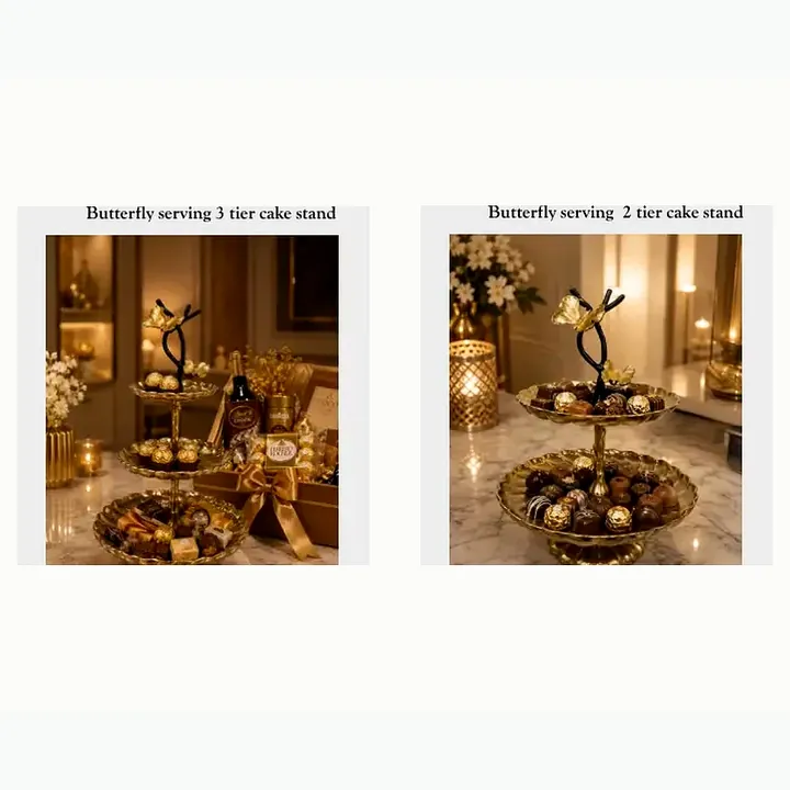 Butterfly serving 2 tier cake stand