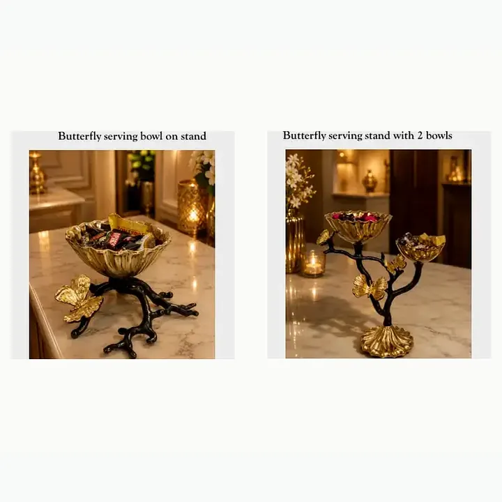 Butterfly serving bowl on stand