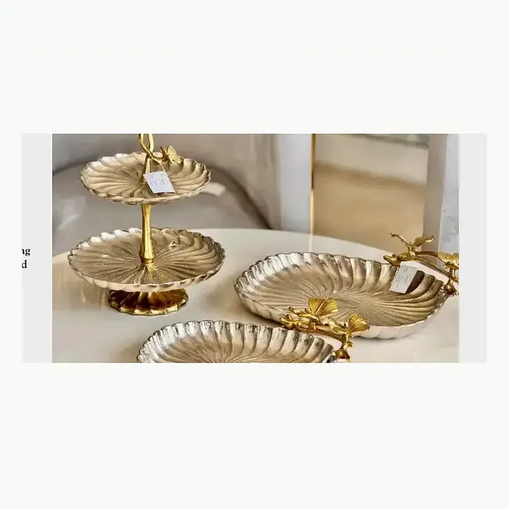 #6039 11X11X15 @1590 Butterfly serving 2 tier cake stand