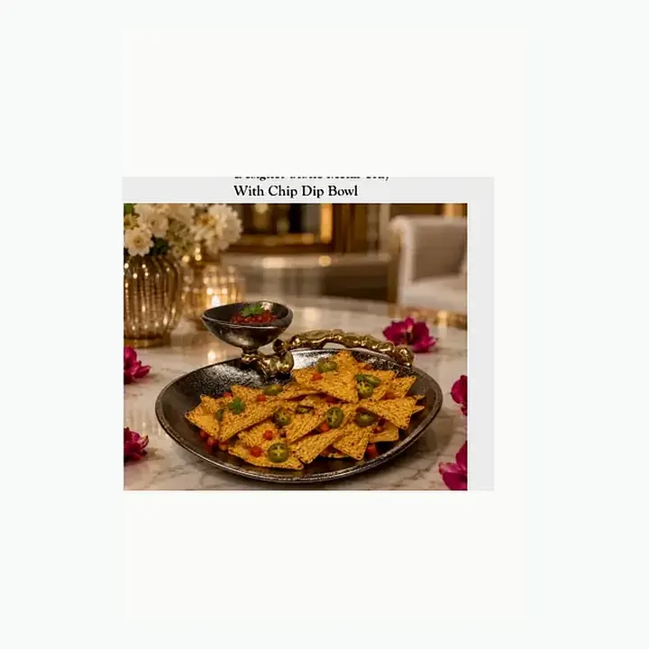 Designer Stone Metal Tray detail