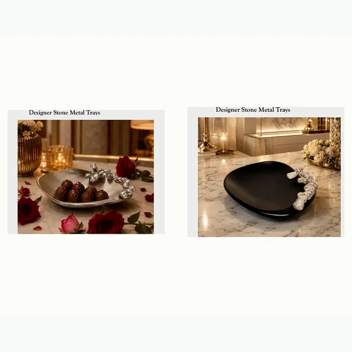 Designer Stone Metal Trays
