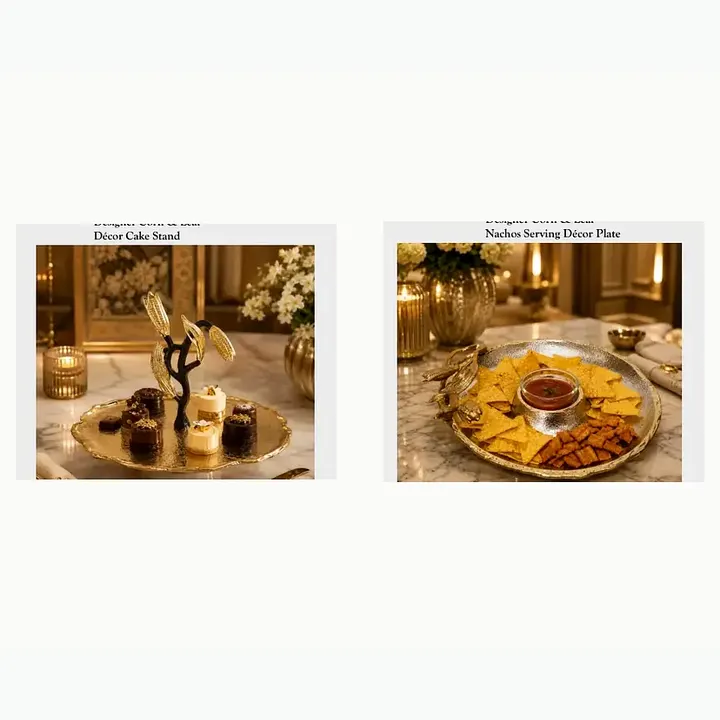 Corn & Leaf Serving Décor & Cake Stand