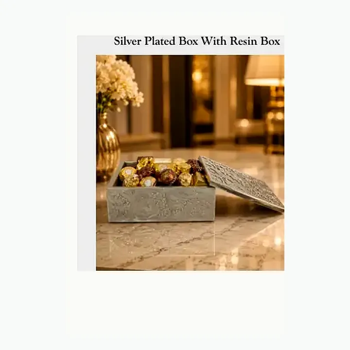 Silver Plated Box With Resin Box alternate view